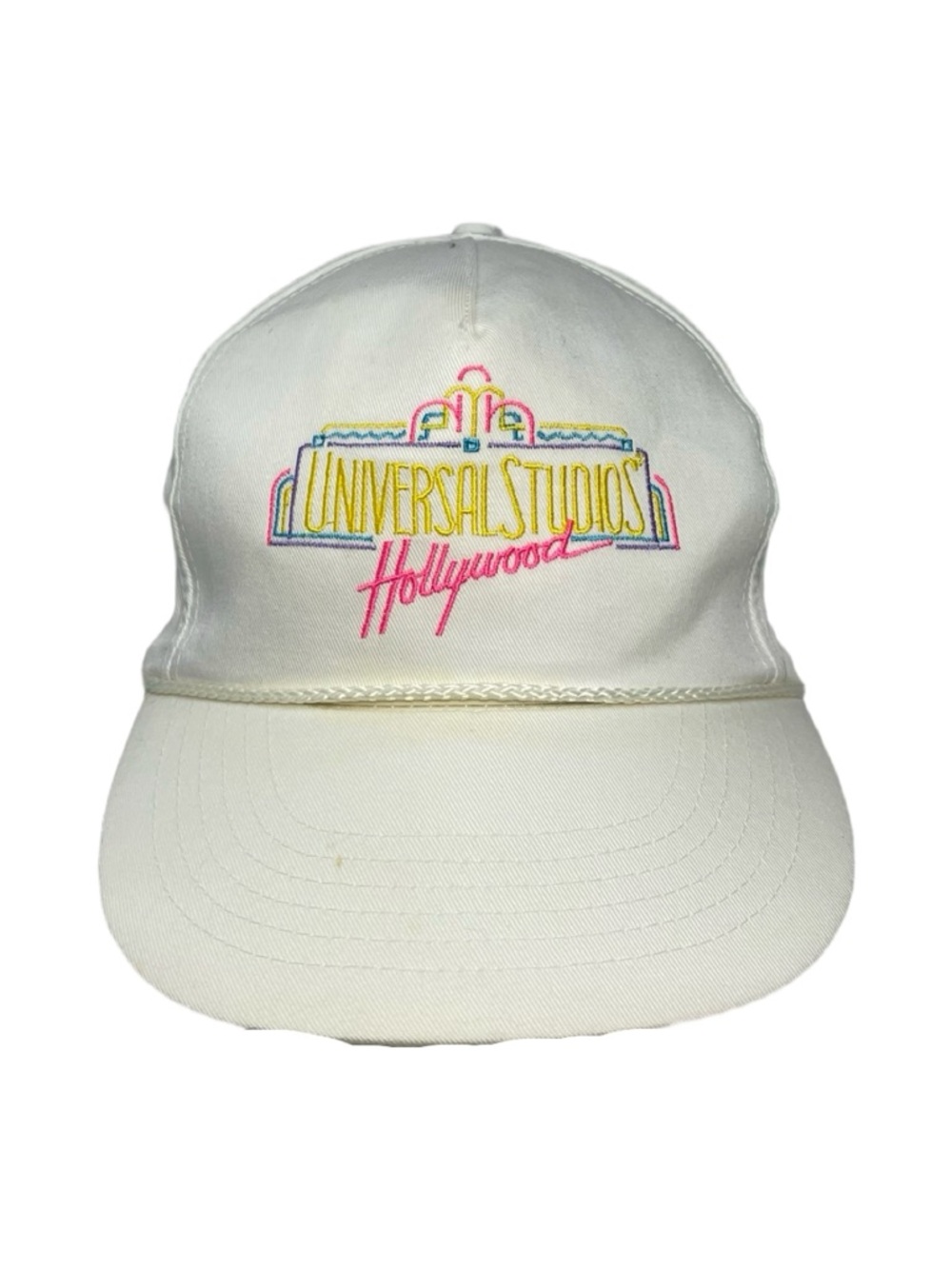 Vintage Universal Studios Hollywood Hat Rope Snapback 90s Neon Pastel Cap